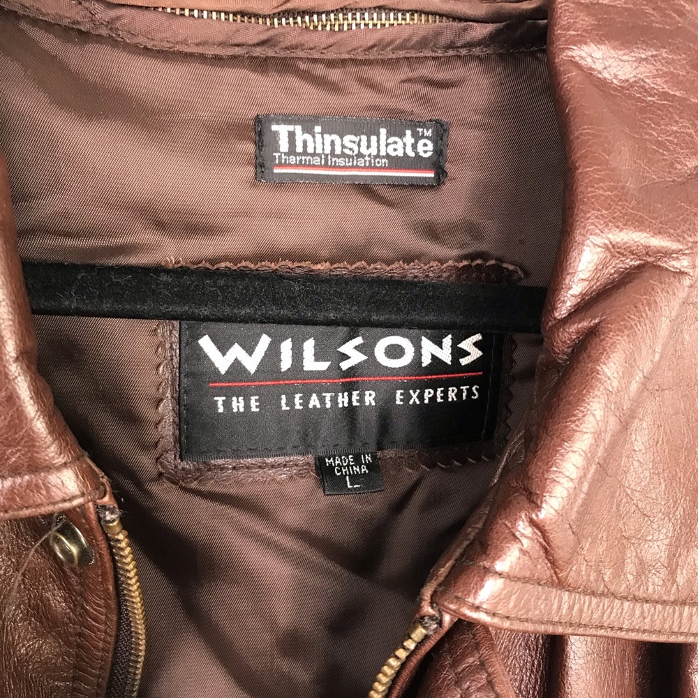 Vintage Wilson Men’s Brown Leather Jacket Sz L - Picture 10 of 12